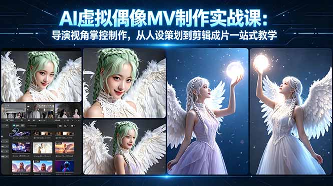 AI虚拟偶像MV制作实战教学:导演视角掌控制作,从人设策划到剪辑成片一站式教学-优优云网创