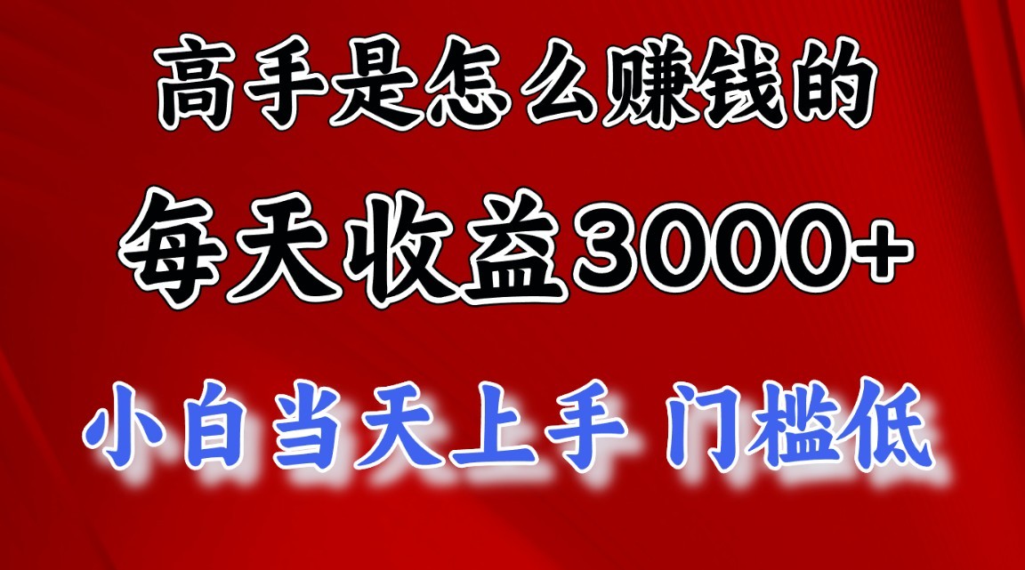 高手是怎么赚钱的,一天收益3000+,闷声发财项目,不是一般人能看懂的-优优云网创