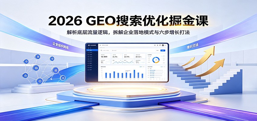 2026 GEO搜索优化掘金课:解析底层流量逻辑,拆解企业落地模式与六步增长打法-优优云网创