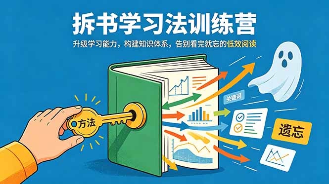 拆书学习法训练营，升级学习能力，构建知识体系，，告别看完就忘的低效阅读-优优云网创