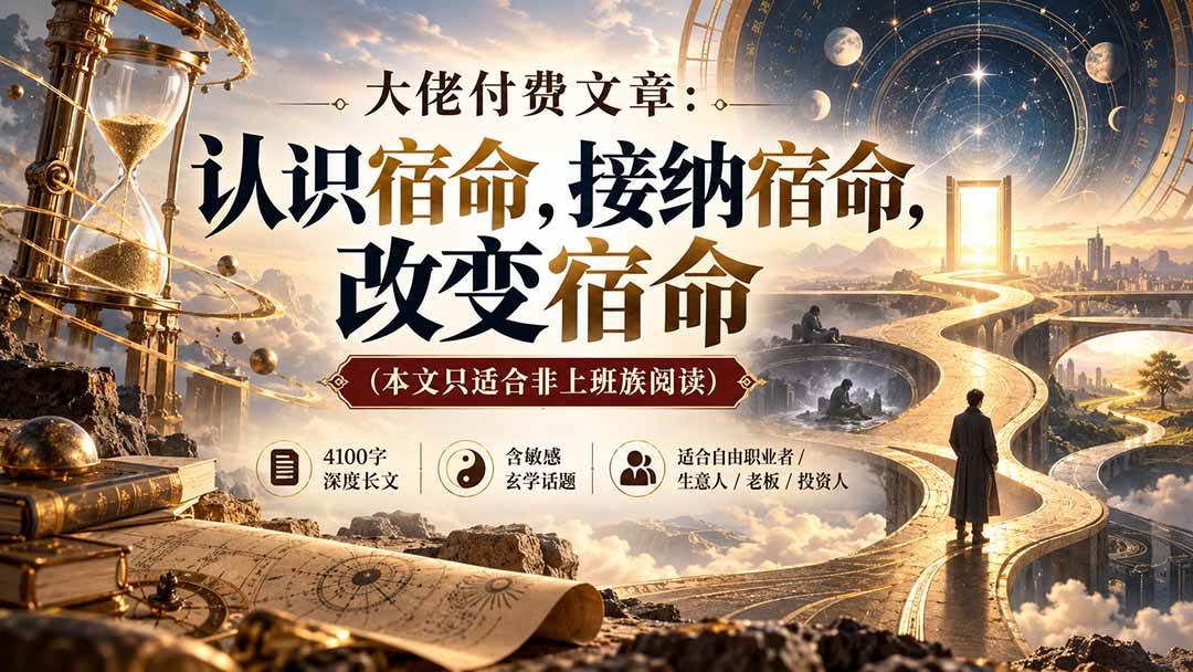 (20673期)【无水印】大佬付费文章:认识宿命,接纳宿命,改变宿命(本文只适合非上班族阅读) (20673期)【无水印】大佬付费文章:认识宿命,接纳宿命,改变宿命(本文只适合非上班族阅读)