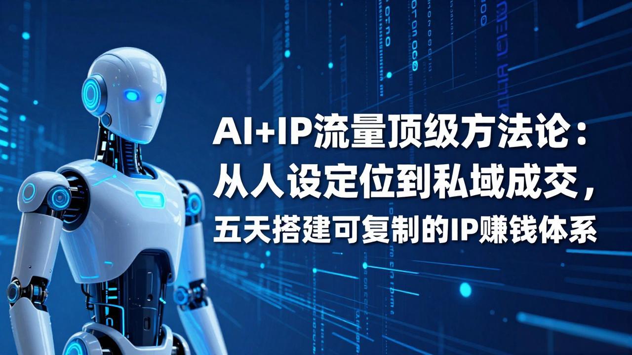 AI+IP顶级方法论:从人设定位到私域成交,五天搭建可复制的IP赚钱体系-优优云网创