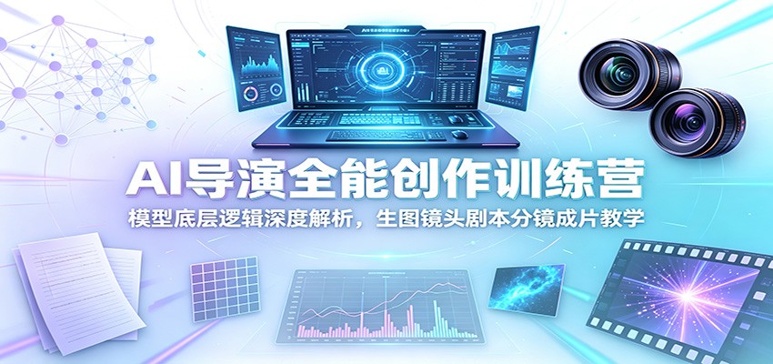 AI导演全能创作训练营:模型底层逻辑深度解析,生图镜头剧本分镜成片教学-优优云网创