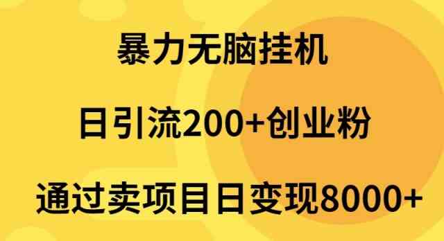 (9788期)暴力无脑挂机日引流200+创业粉通过卖项目日变现2000+-优优云网创
