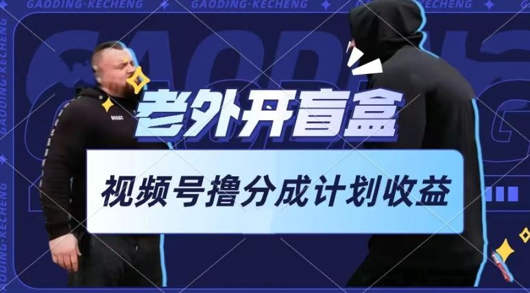 老外开盲盒视频,撸视频号分成计划收益,每天只需一小时,新手小白轻松上手【揭秘】-优优云网创