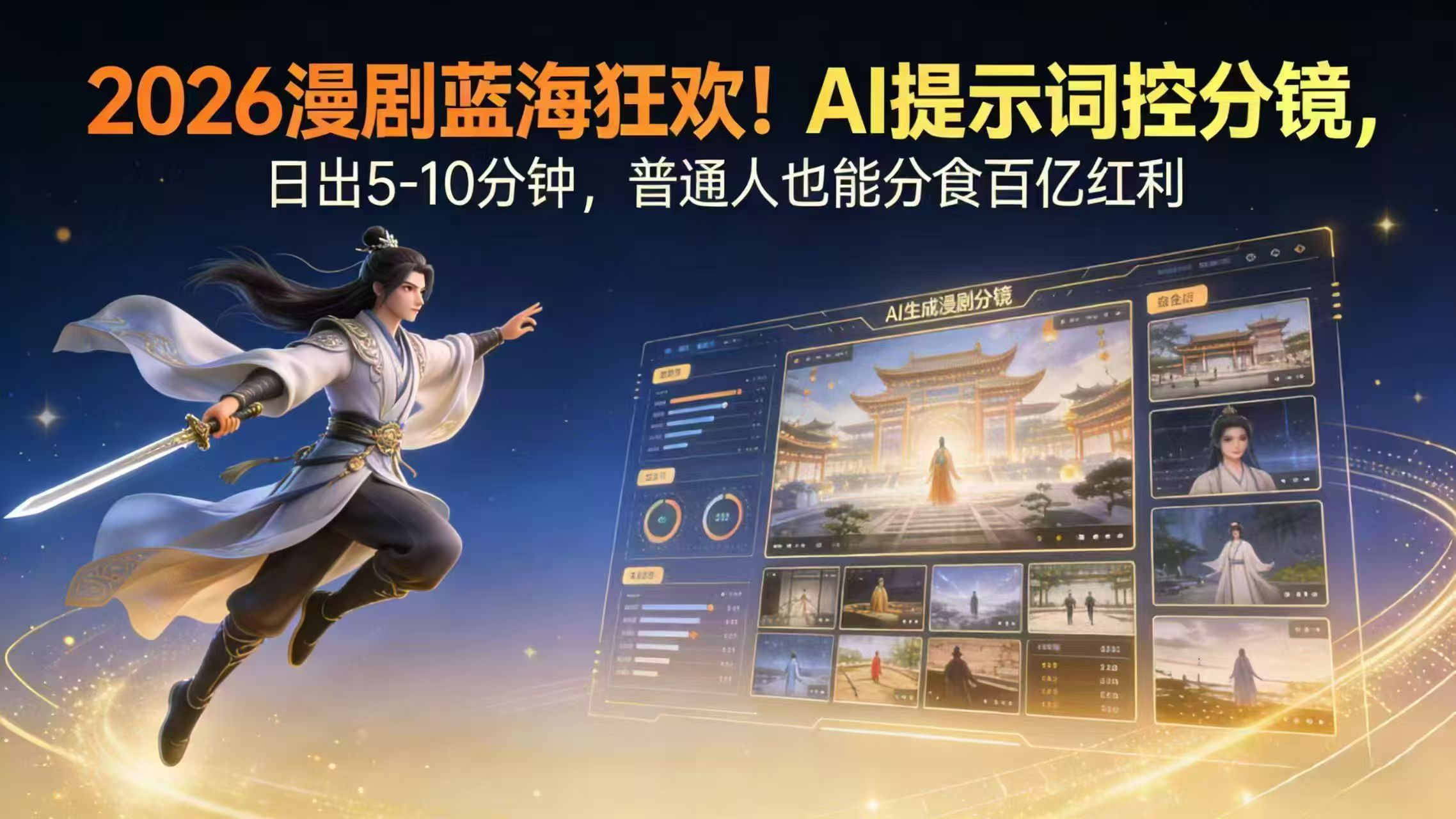 2026漫剧红利实锤! AI 提示词控分镜, 普通人也能轻松月入过万-优优云网创