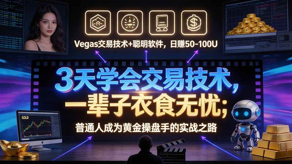 (20841期)“顺势而为交易系统”3天学会交易技术,聪明软件辅助,小白也能看懂趋势交易,日入30-100U,长期稳定-优优云网创-中创网