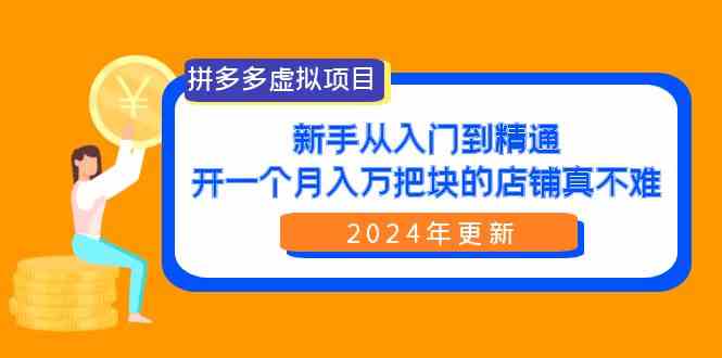 (9744期)拼多多虚拟项目:入门到精通,开一个月入万把块的店铺 真不难(24年更新)-优优云网创