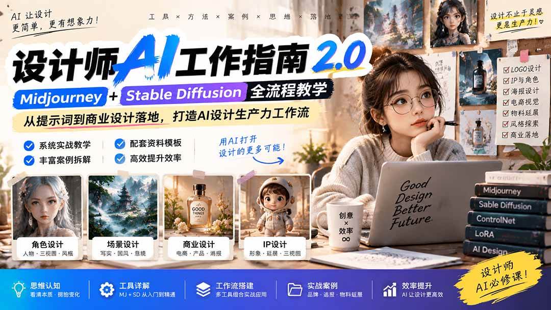 （20562期）《设计师AI工作指南 2.0》-无水印课：从思维落地，解锁 AI 设计生产力-优优云网创-中创网