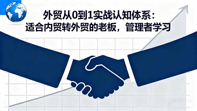 外贸从0到1实战认知体系：适合内贸转外贸的老板，管理者学习-优优云网创