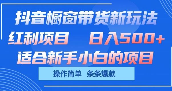 抖音橱窗带货新玩法,单日收益几张,操作简单,条条爆款【揭秘】-优优云网创