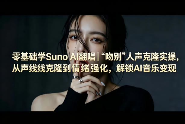 零基础学Suno AI翻唱|《吻别》人声克隆实操,从声线克隆到情绪强化,解锁AI音乐变现-优优云网创