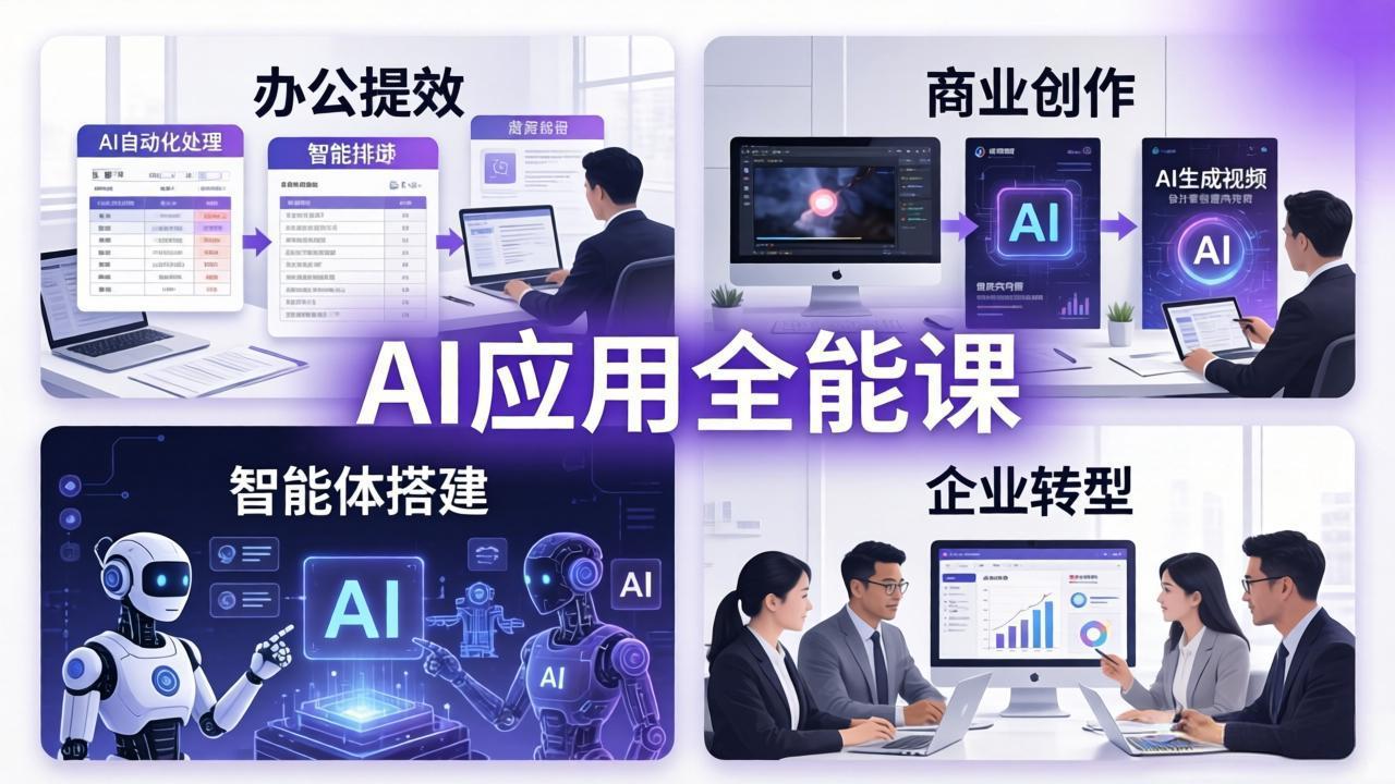 AIGC 应用师全能课-更新:办公提效、商业创作、智能体搭建、企业转型,一站式学会AI应用-优优云网创