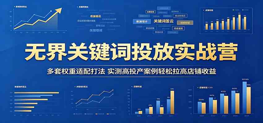无界关键词投放实战营:多套权重适配打法,实测高投产案例轻松拉高店铺收益-优优云网创