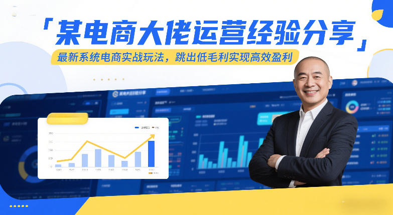 某电商大佬运营经验分享,最新系统电商实战玩法,跳出低毛利实现高效盈利-优优云网创