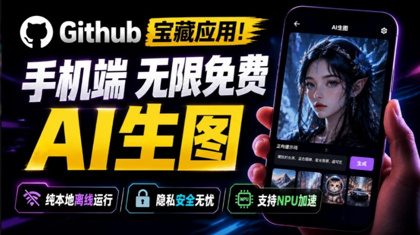 Github宝藏应用!手机端无限免费AI生图,纯本地离线运行,支持NPU加速斩获3.1k stars,local-dream-优优云网创