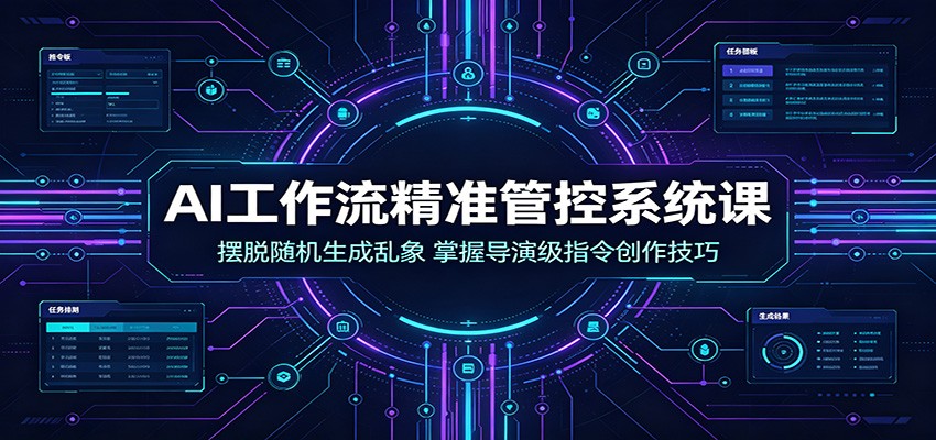 AI工作流精准管控系统课:摆脱随机生成乱象,掌握导演级指令创作技巧-优优云网创
