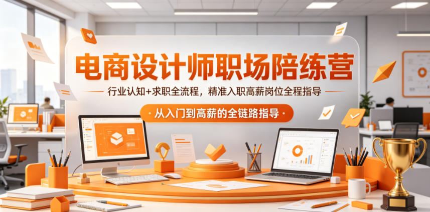 电商设计师职场陪练营,行业认知+求职全流程,精准入职高薪岗位全程指导-优优云网创