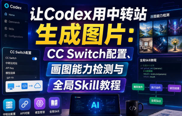让Codex用中转站生成图片:CC Switch配置、画图能力检测与全局Skill教程-优优云网创-中创网