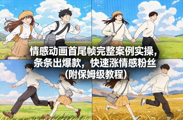 情感动画首尾帧完整案例实操,条条出爆款,快速涨情感粉丝(附保姆级教程)-优优云网创