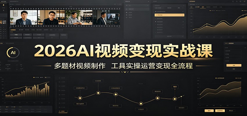 2026AI视频变现实战课:多题材视频制作,工具实操运营变现全流程-优优云网创