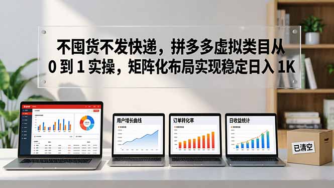 不囤货不发快递,拼多多虚拟类目从 0 到 1 实操,矩阵化布局实现稳定日入 1K-优优云网创