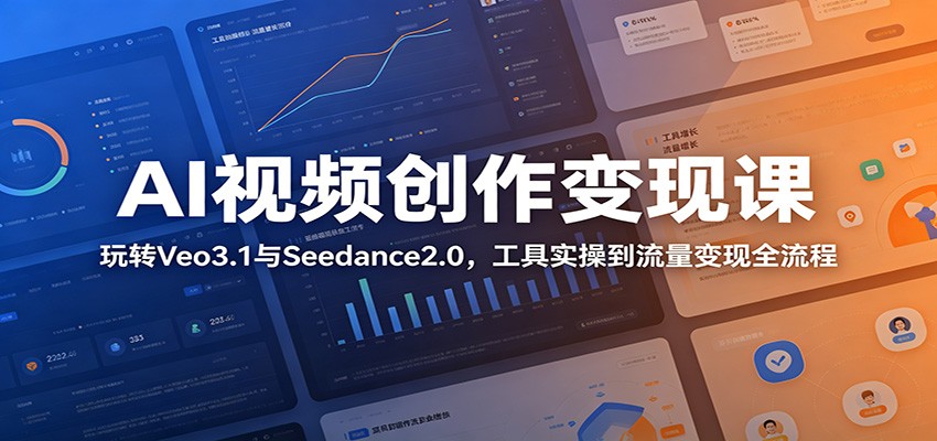 AI视频创作变现课:玩转Veo3.1与Seedance2.0,工具实操到流量变现全流程-优优云网创