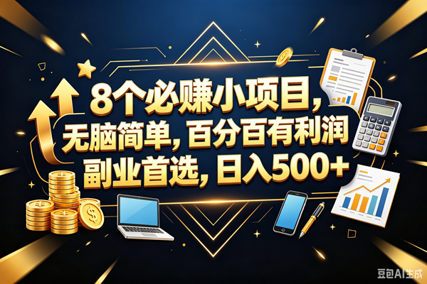 (18530期)9个必赚钱的小项目,百分百赚米,无脑简单,副业首选,日入399+-优优云网创