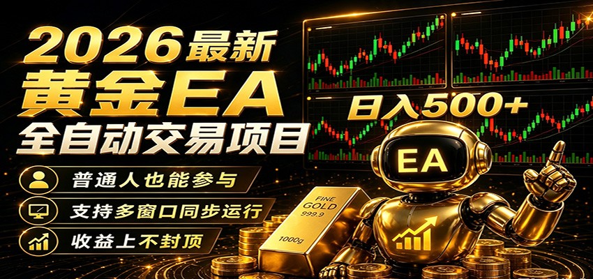 2026黄金EA全自动量化,零技术·全自动·收益上不封顶,低门槛日入500+-优优云网创