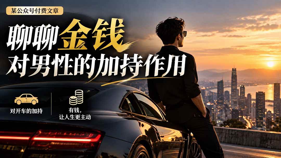（20627期）【无水印】某公众号付费文章：聊聊金钱对男性的加持作用-优优云网创-中创网