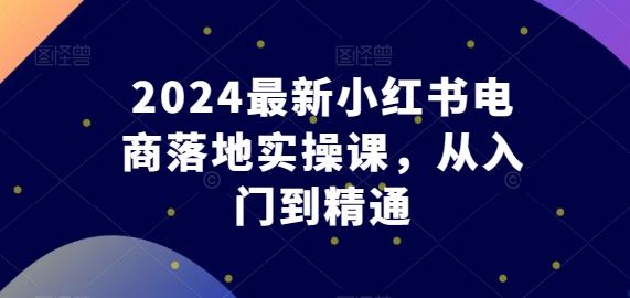 2024最新小红书电商落地实操课,从入门到精通-优优云网创