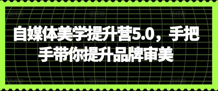 自媒体美学提升营5.0,手把手带你提升品牌审美-优优云网创