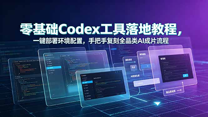 零基础Codex工具落地教程,一键部署环境配置,手把手复刻全品类AI成片流程-优优云网创