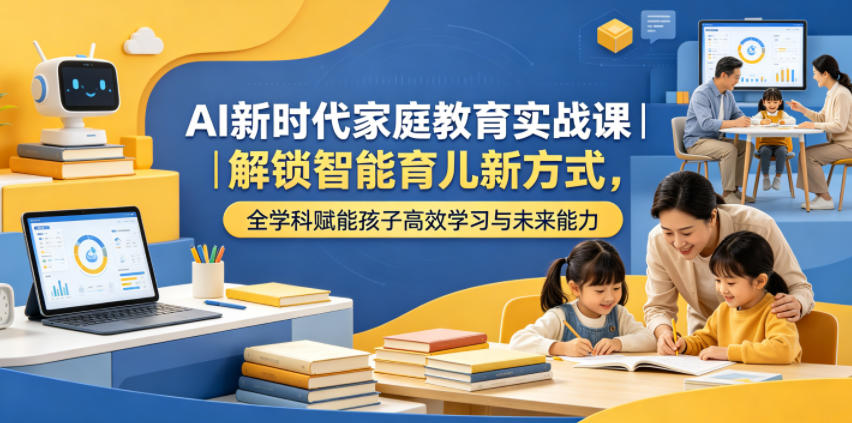 AI新时代家庭教育实战课|解锁智能育儿新方式,全学科赋能孩子高效学习与未来能力-优优云网创