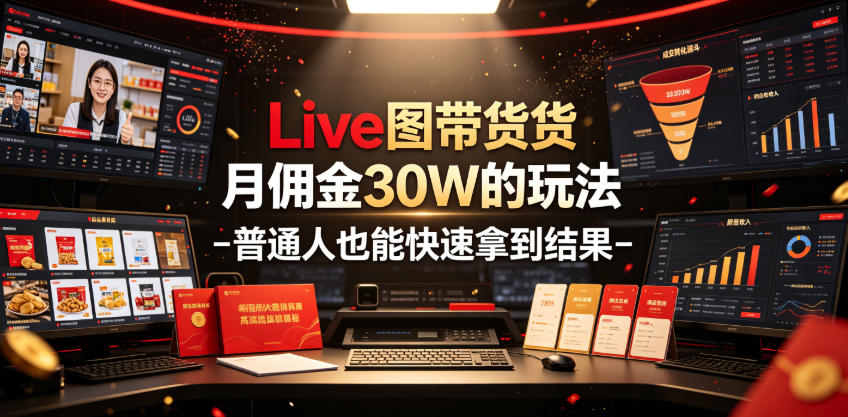 Live图带货月佣金30W的玩法-普通人也能快速拿到结果-优优云网创