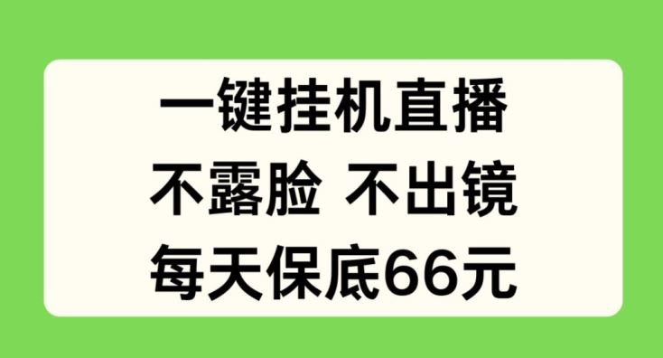 一键挂JI直播,不露脸不出境,每天保底66元【揭秘】-优优云网创
