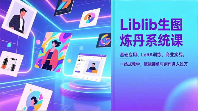 Liblib生图炼丹系统课,基础应用、LoRA训练、商业实战,一站式教学,赋能接单与创作月入过万-优优云网创