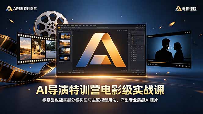 AI导演特训营电影级实战课，零基础也能掌握分镜构图与主流模型用法，产出专业质感AI短片-优优云网创