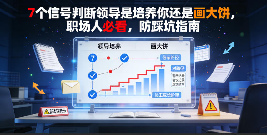 付费文章:7个信号判断领导是培养你还是画大饼,职场人必看,防踩坑指南-优优云网创