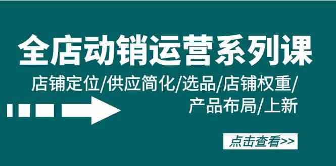 (9845期)全店·动销运营系列课:店铺定位/供应简化/选品/店铺权重/产品布局/上新-优优云网创