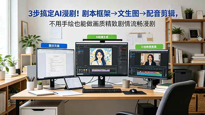 （18866期）3步搞定AI漫剧！剧本框架→文生图→配音剪辑，不用手绘也能做画质精致剧情流畅漫剧-优优云网创