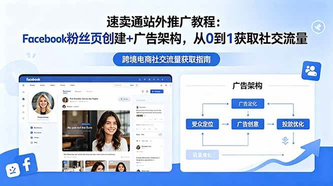 (18888期)速卖通站外推广教程:Facebook粉丝页创建+广告架构,从0到1获取社交流量-优优云网创