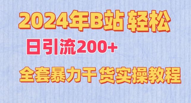 2024年B站轻松日引流200+的全套暴力干货实操教程【揭秘】-优优云网创