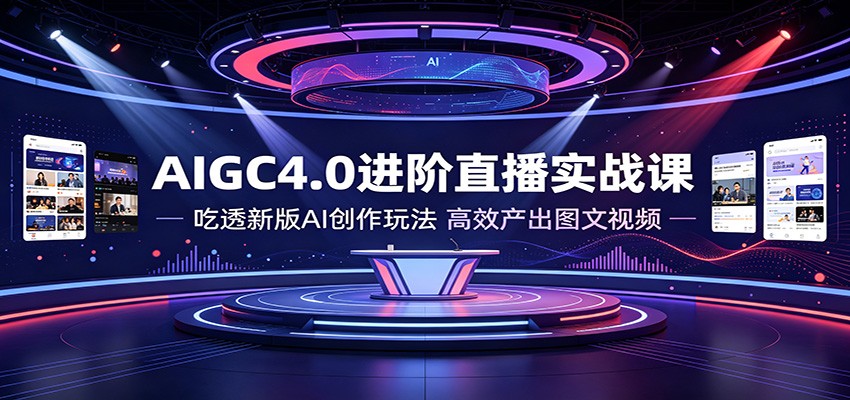 AIGC4.0进阶直播实战课:吃透新版AI创作玩法,高效产出图文视频-优优云网创