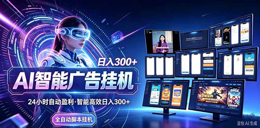 (20900期)24小时AI广告挂机|在家就能做的被动副业 (20900期)24小时AI广告挂机|在家就能做的被动副业