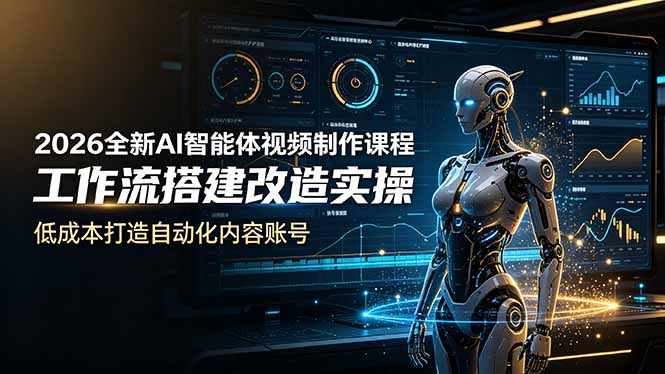 2026全新AI Codex智能体视频制作课程，工作流搭建改造实操，低成本打造自动化内容账号-优优云网创