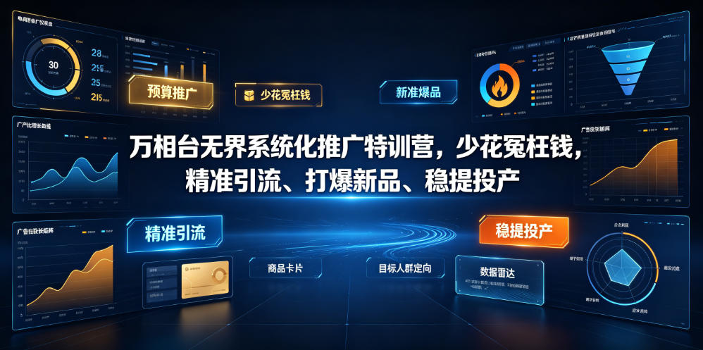 万相台无界系统化推广特训营VI0.0,少花冤枉钱,精准引流、打爆新品、稳提投产(全程录音+字幕)-优优云网创