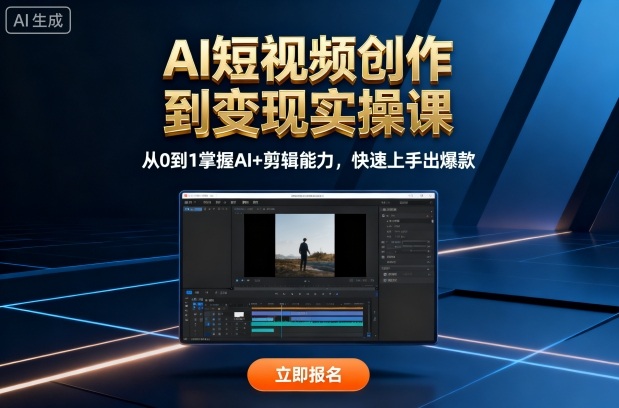 AI短视频创作到变现实操课,从0到1掌握AI+剪辑能力,快速上手出爆款(更新10月)-优优云网创