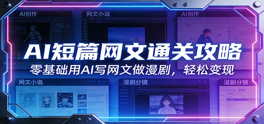 AI短篇网文通关攻略:零基础用AI写网文做漫剧,轻松变现-优优云网创