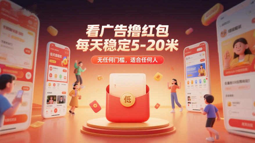看广告撸红包,每天稳定5-20米,无任何门槛,适合任何人-优优云网创